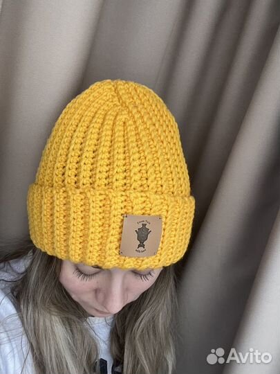 Шапка женская вязаная полушерсть пряжа