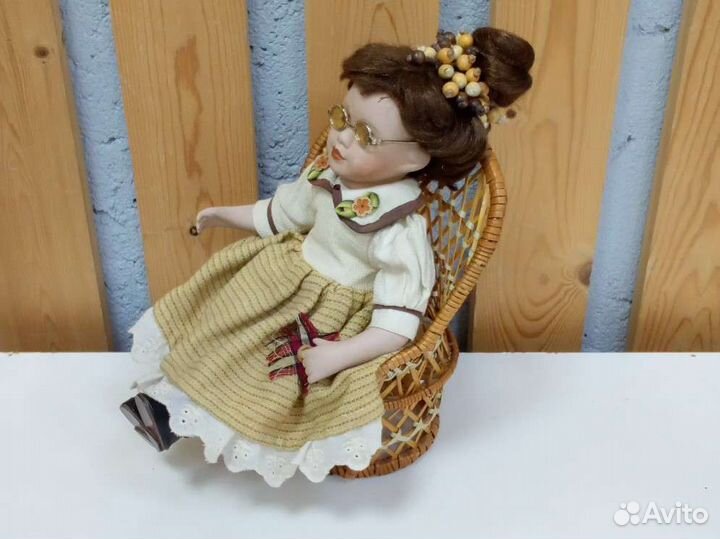 Фарфоровая кукла СССР, клоун марионетка