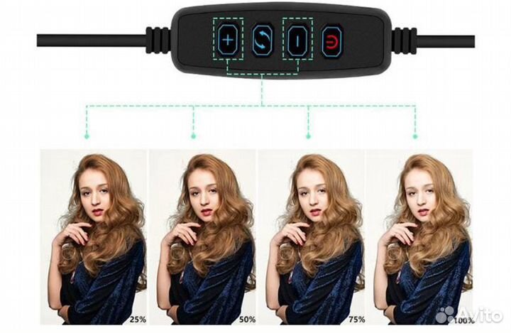 Световое кольцо со штативом D36см (штатив 210см)