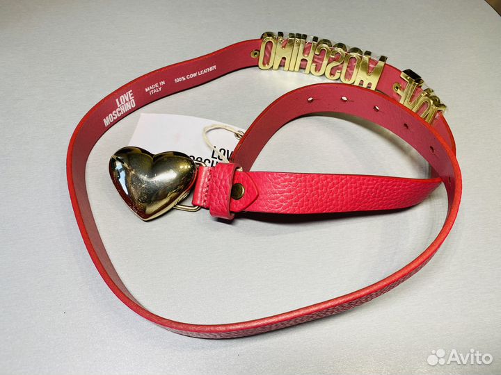 Кожаный ремень Love Moschino, размер 110