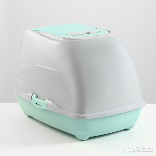 Туалет-домик для кошек закрытый с дверцей 50*38*37