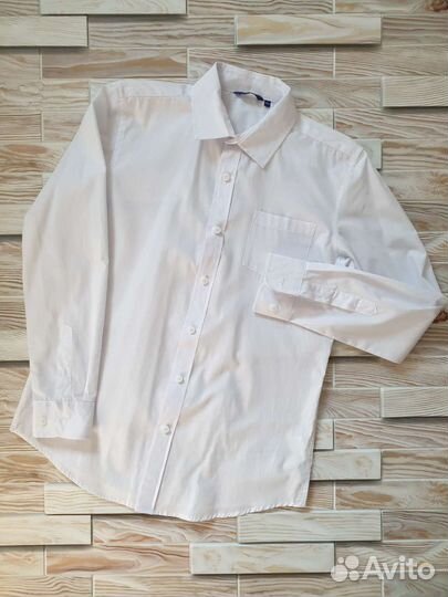 Белая рубашка на мальчика 164
