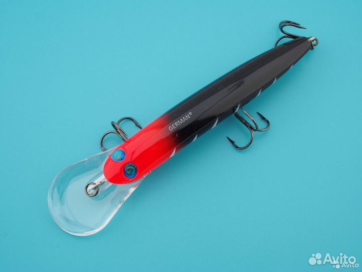 Воблер для троллинга до 8 метров 125 мм красно-чер