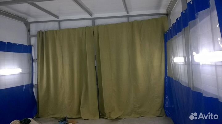 Двойная теплая штора брезент в гараж