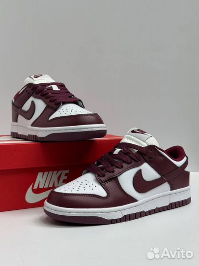 Кроссовки Nike dunk бордовые 5