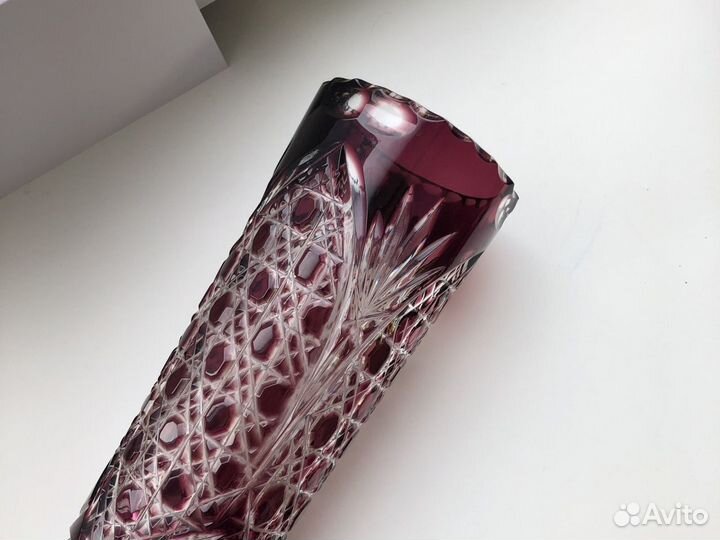 Ваза хрусталь редкая винтаж фиолетовая