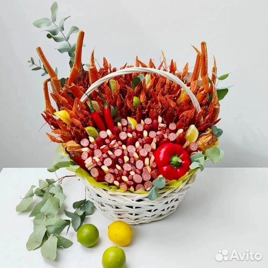 Съедобные букеты из раков