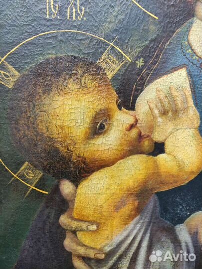 Старинная Икона богородица Млекопитательница, храм