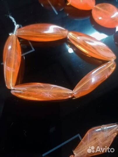 Бусы кошачий глаз