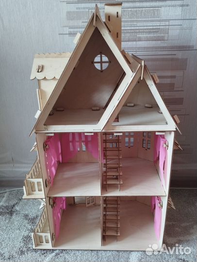 Кукольный домик большой, С мебелью