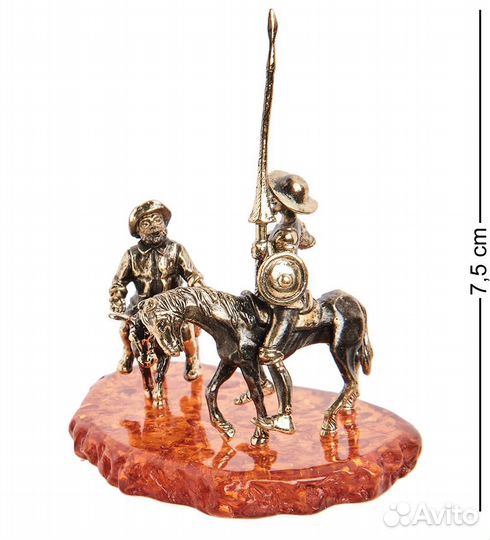 Фигурка Дон Кихот и Санчо Панса (латунь, янтарь) A2130276