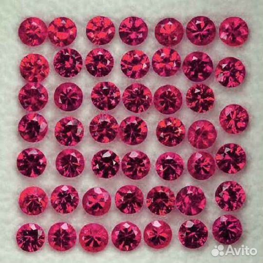 Рубин натуральный 0,85Ct 1,4мм 60шт VVS Мозамбик