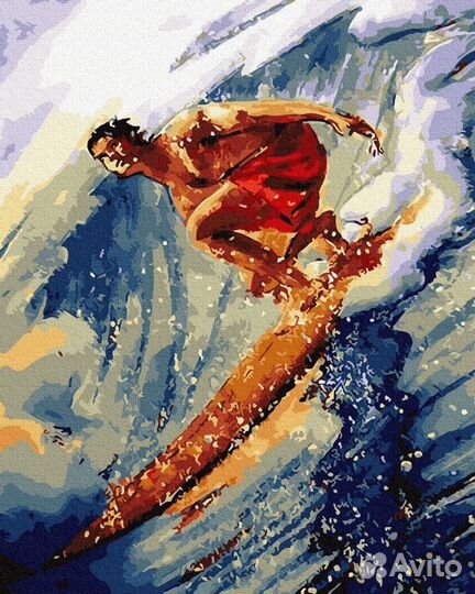 Картина по номерам 40*50. Серфер