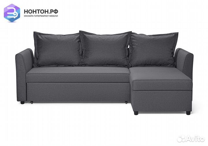 Диван угловой дельфин Монца темный графитовый