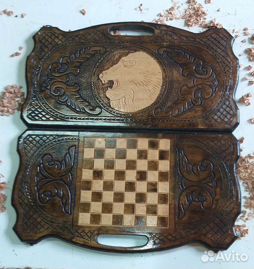 Нарды шахматы резные ручная работа