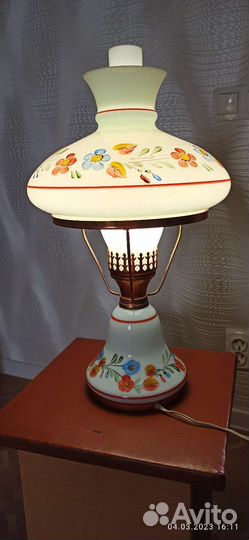 Лампа настольная СССР ручная роспись