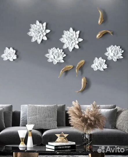 Силиконовая форма Барельеф панно Цветы Лилии