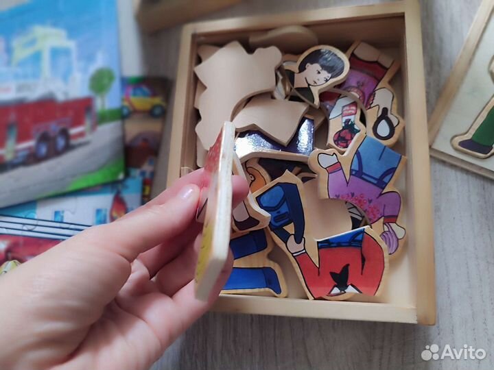 Игра день и ночь бондибон, деревянные пазлы одежда