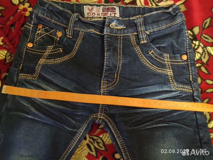 Джинсы утеплённые на флисе 134-140