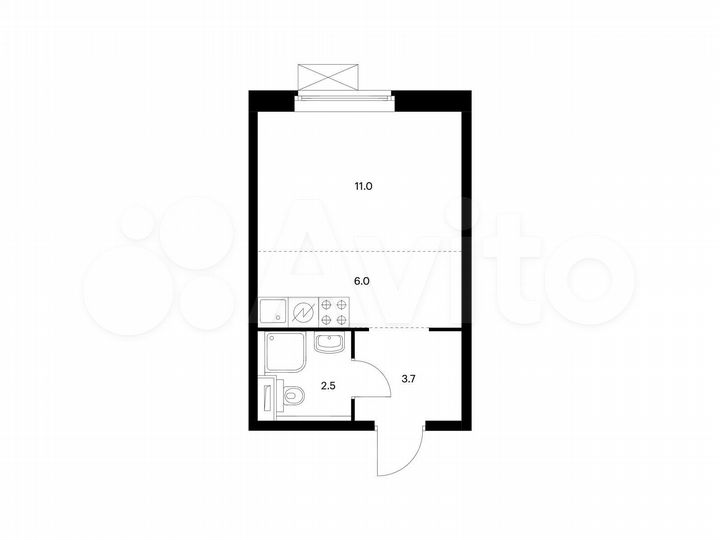 Квартира-студия, 23,2 м², 4/25 эт.