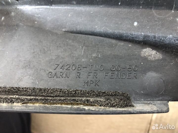 Накладка крыла правая Honda Accord 8 CU 2008-2012