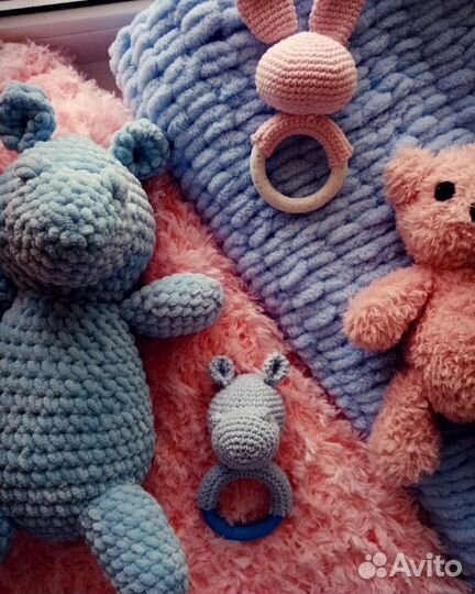 Плед детский вязаный ручная работа
