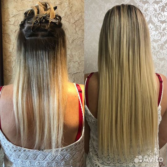 Наращивание волос, капсульное, ленточное