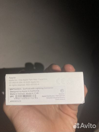 Наушники apple earpods lightning