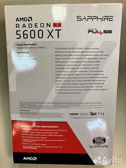 Видеокарта Sapphire Pulse Radeon RX 5600 XT 6 gb