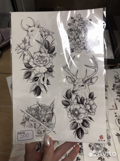 Переводные татуировки, тату наклейка