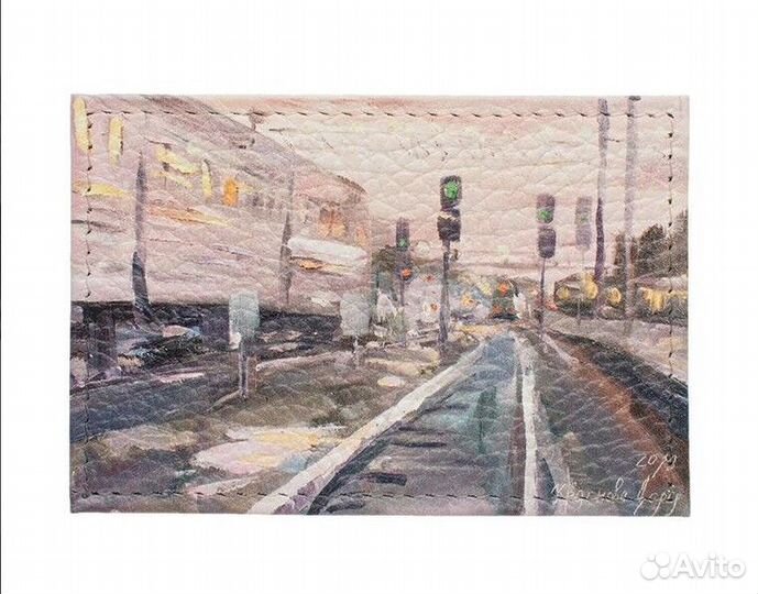 Обложка для карточки (проездного) кожа Россия