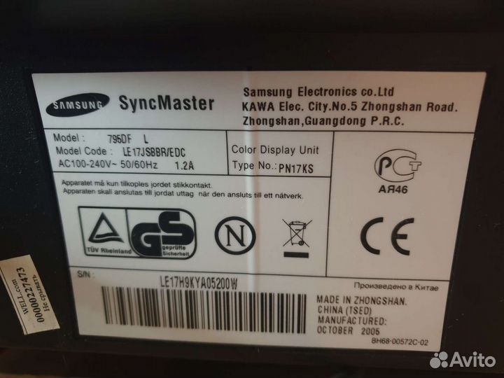 Монитор Samsung syncmaster 795df