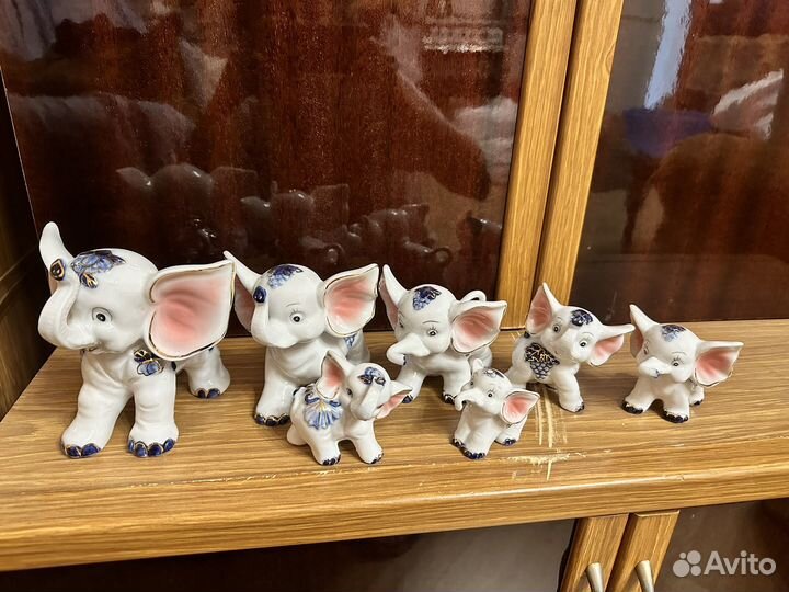 Коллекция слоников гжель фарфор