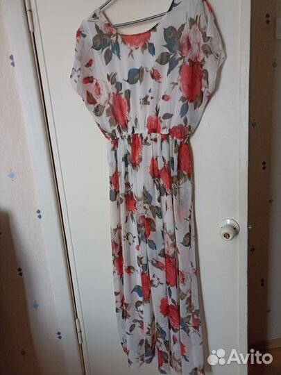 Длинное шифоновое платье