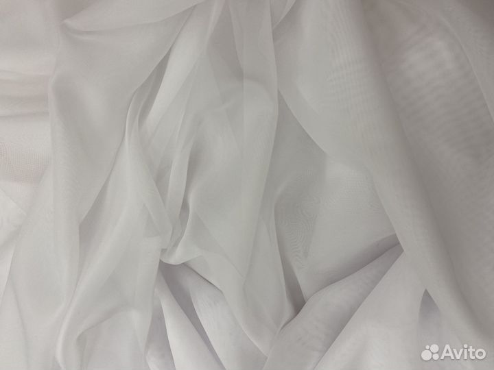 Штора из белой вуали 600х260