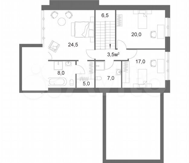 Коттедж 194,7 м² на участке 12,4 сот.