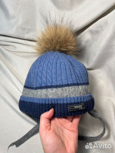 Шапка зимняя шерсть кашемир для мальчика 52-54
