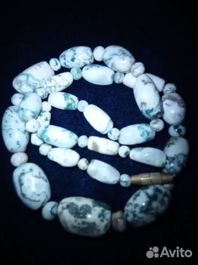 Колье, бусы из мохового агата