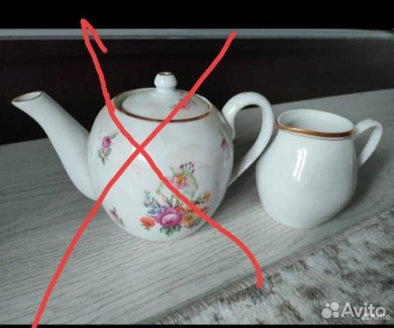 Заварочный чайник,сахарница и молочник