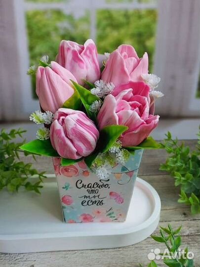 Букет цветов, мыло ручной работы