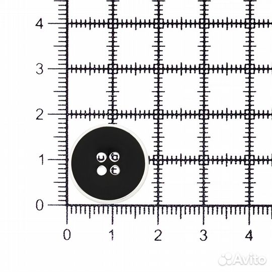 Black/S черный с серебром RB z-93 Пуговица 28L (18мм), 4 прокола пластик (Black/S черный с серебром)