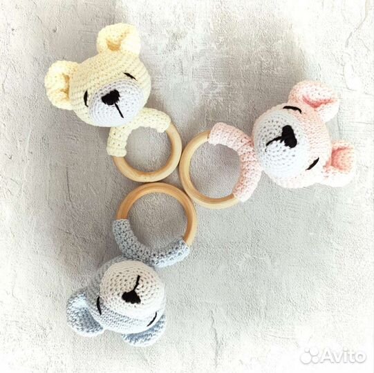 Мягкая игрушка на буковом колечке