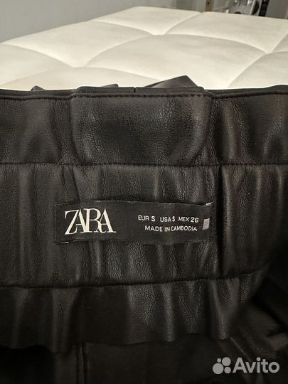 Шорты кожаные zara женские