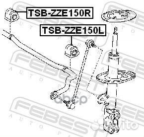 TSB-ZZE150L Втулка стабилизатора toyota corolla