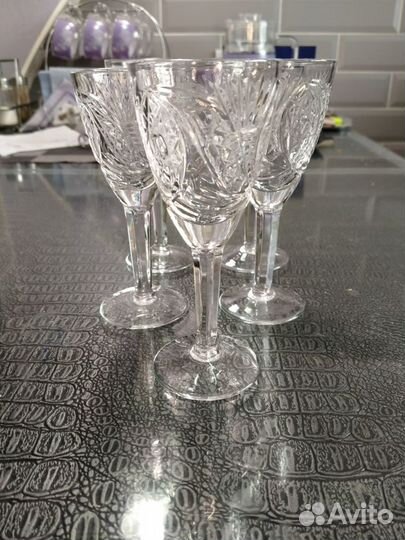 Хрустальные фужеры, стаканы времён СССР