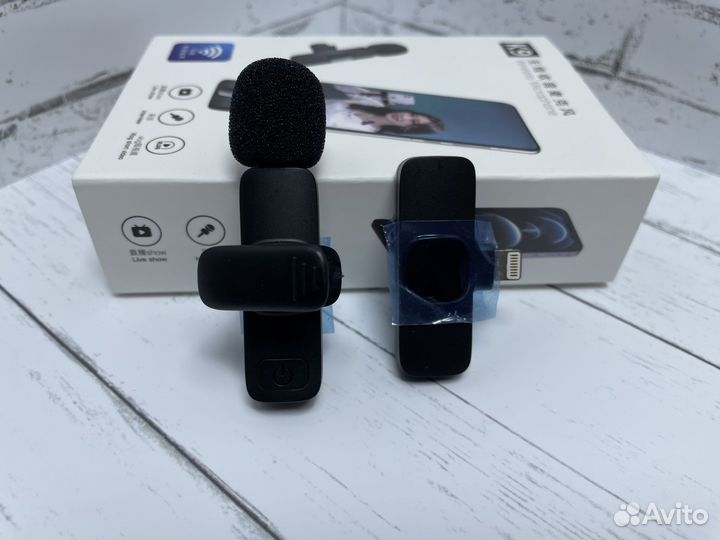 Микрофон петличный беспроводной новый