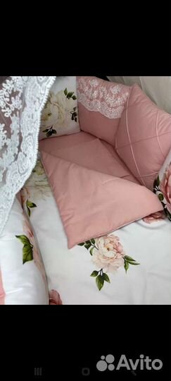 Бортики в кроватку для девочки