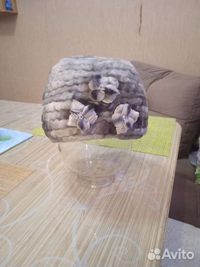 Шапка из мутона женская, размер 57