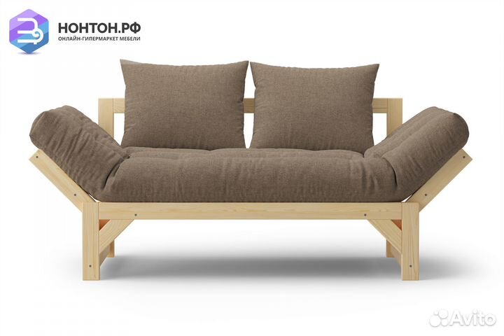 Диван кушетка Амбер рогожка коричневая