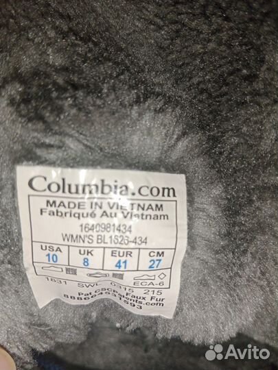 Сапоги Columbia зимние 41 размер